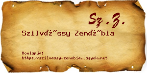 Szilvássy Zenóbia névjegykártya